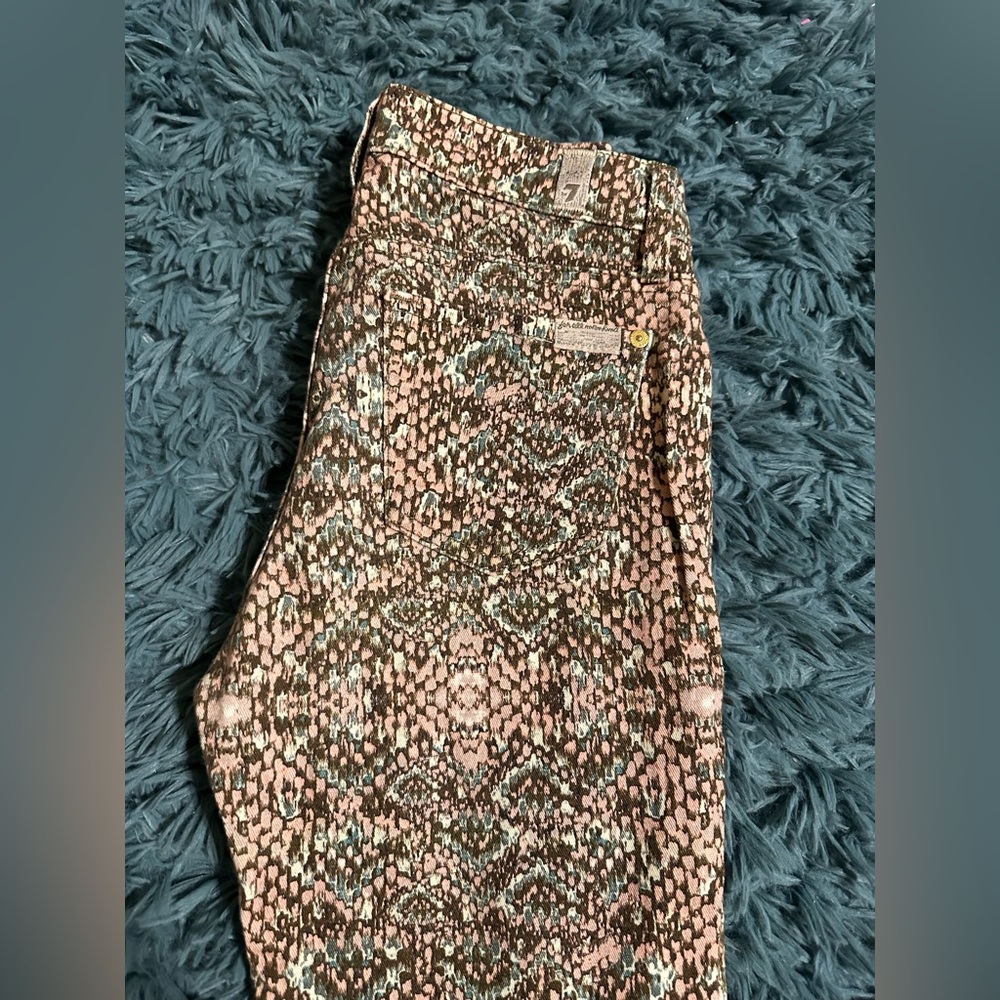 7 for All ManKind Snake Print Jeans Skinny Jeans Size 25